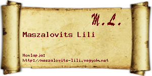 Maszalovits Lili névjegykártya